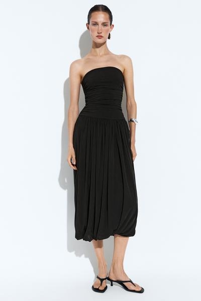Massimo Dutti Платье миди с баллонным эффектом без бретелей