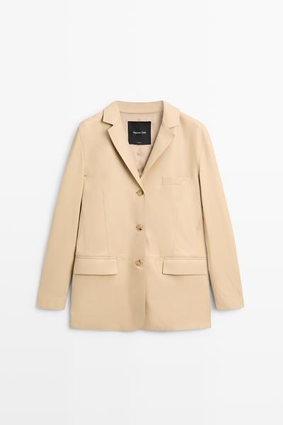 Massimo Dutti Блейзер из кожи наппа купить с доставкой.