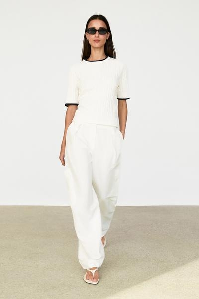 Massimo Dutti Джемпер с короткими рукавами и косами
