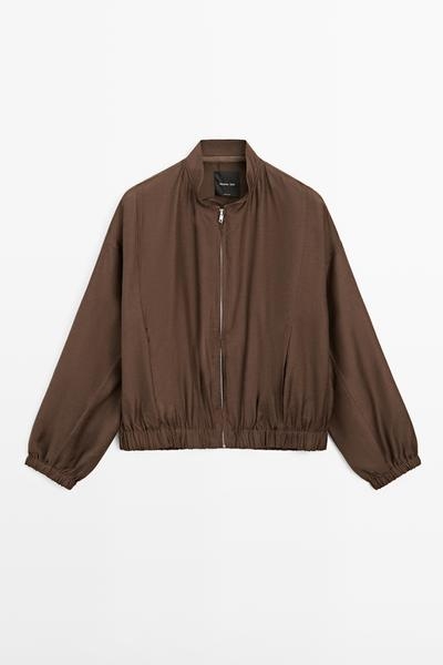 Massimo Dutti Пуловер-бомбер из струящейся ткани