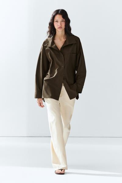 Massimo Dutti Рубашка с воротником-стойкой и пряжкой