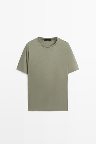 Massimo Dutti Футболка с короткими рукавами из хлопкового микса