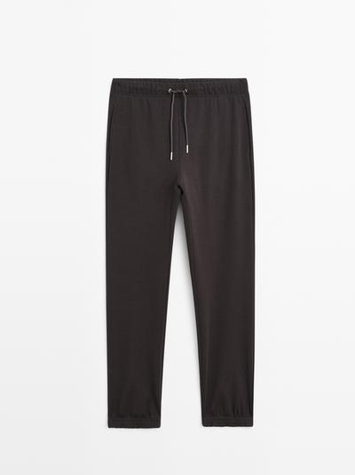 Massimo Dutti Брюки-джоггеры прямого кроя из хлопковой смеси