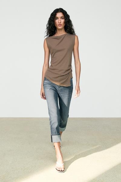 Massimo Dutti Топ из вязаного 100% хлопка