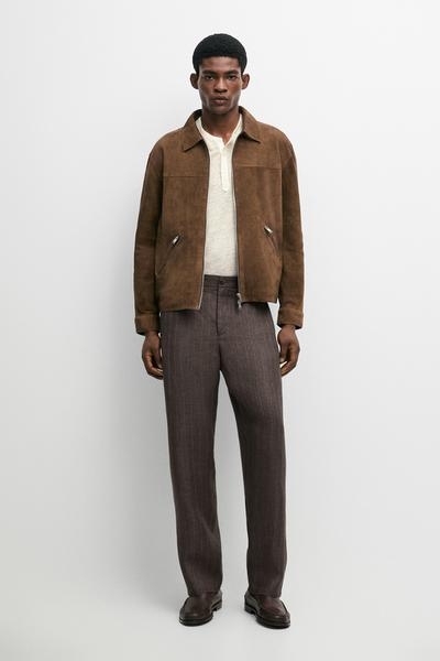 Massimo Dutti Прямые брюки из 100% льна