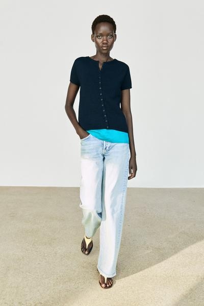 Massimo Dutti Кардиган из смеси хлопка и шелка