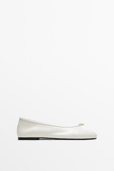 Massimo Dutti Кожаные балетки MASSIMO DUTTI с узлом