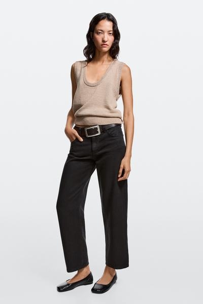 Massimo Dutti Джинсы с низкой посадкой и укороченным прямым кроем купить с доставкой.