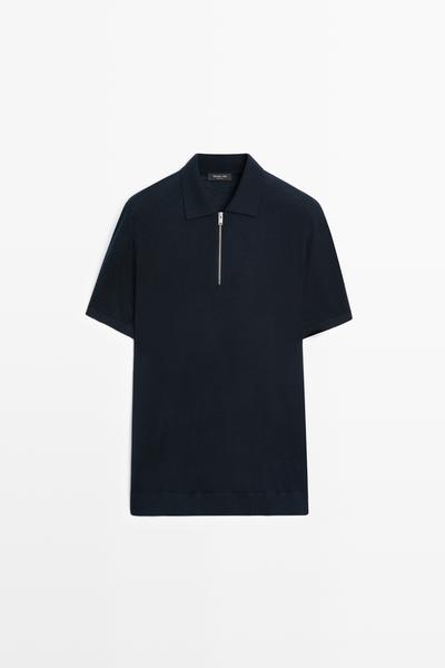 Massimo Dutti Поло из шерстяного твида с застёжкой-молнией купить с доставкой.