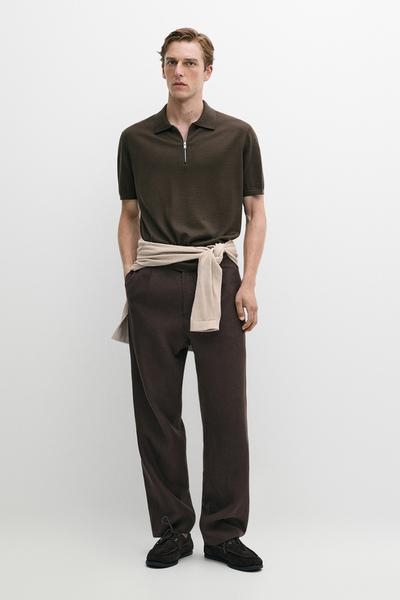 Massimo Dutti Поло из смесовой шерсти с застежкой-молнией купить с доставкой.
