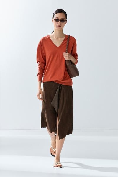 Massimo Dutti Свитер с V-образным вырезом из шерстяной смеси