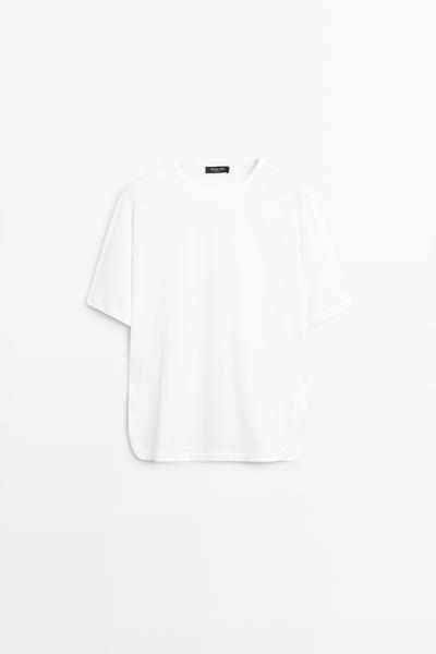 Massimo Dutti Плавящаяся футболка из 100% хлопка