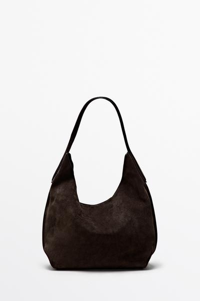 Massimo Dutti Мини-сумка из сплит-замши купить с доставкой.
