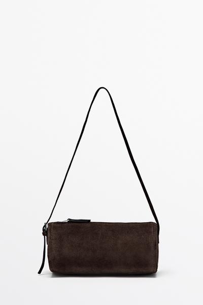 Massimo Dutti Сумка кроссбоди из замшевой кожи