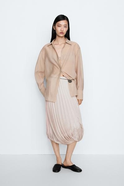 Massimo Dutti Полупрозрачная струящаяся рубашка - студия