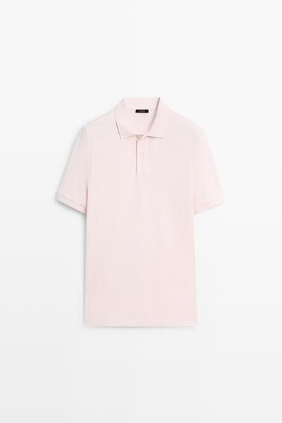 Massimo Dutti Поло из хлопкового пике с микро-текстурой