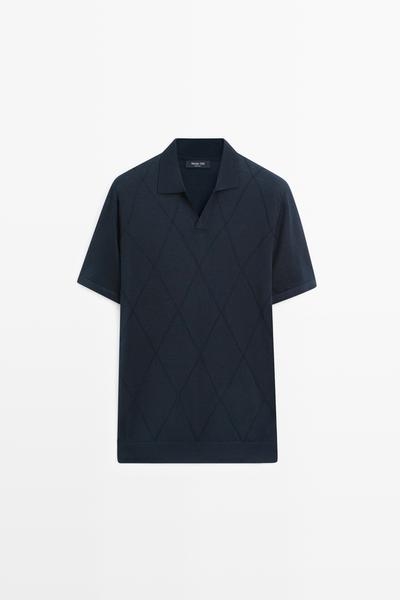 Massimo Dutti Поло-свитер с узором аргайл