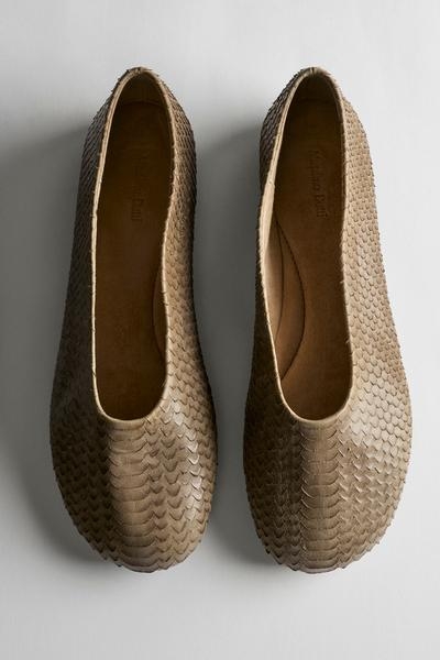 Massimo Dutti Балетки из кожи с круглым носком купить с доставкой.