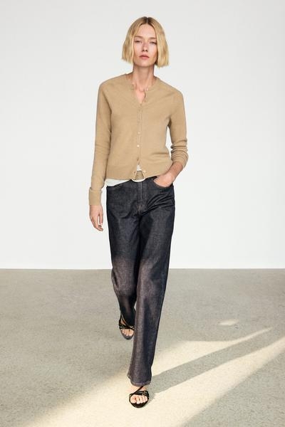 Massimo Dutti Укороченный кардиган из 100% кашемира