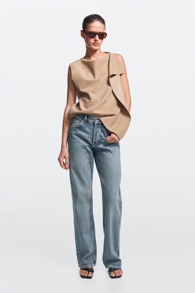 Massimo Dutti Джинсы свободного кроя с завышенной талией купить с доставкой.