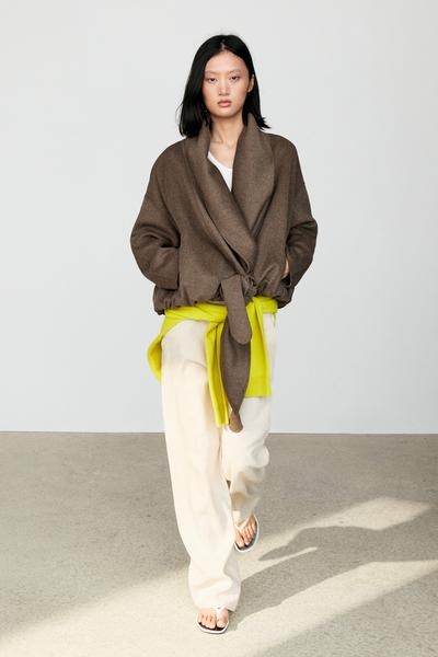 Massimo Dutti Жакет из меланжевой шерстяной смеси в стиле на запах