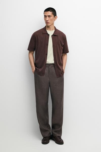 Massimo Dutti Вязаный кардиган на пуговицах с короткими рукавами