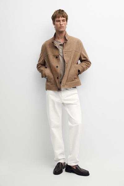 Massimo Dutti Куртка из нубука с воротником-стойкой купить с доставкой.