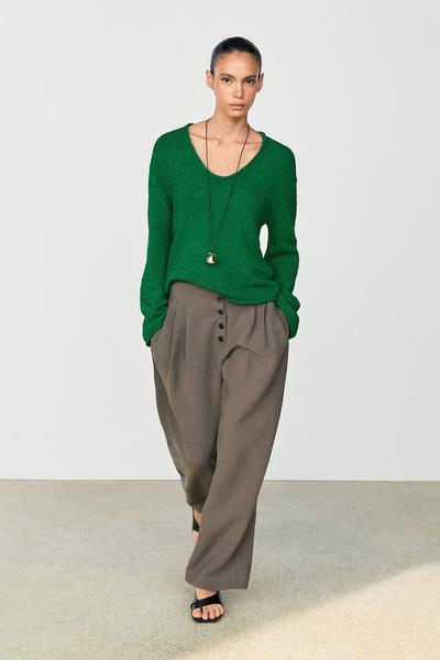 Massimo Dutti Вязаный свитер из хлопковой смеси купить с доставкой.