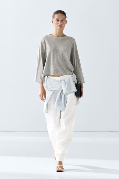 Massimo Dutti Свитер с круглым вырезом из шерстяного микса купить с доставкой.