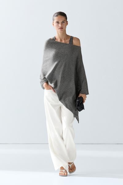 Massimo Dutti Кейп из тонкого трикотажа с шерстяной смесью купить с доставкой.
