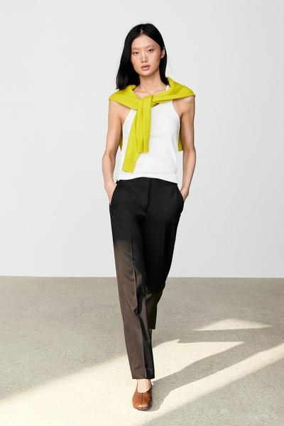 Massimo Dutti Брюки прямого кроя из 100% холодной шерсти купить с доставкой.