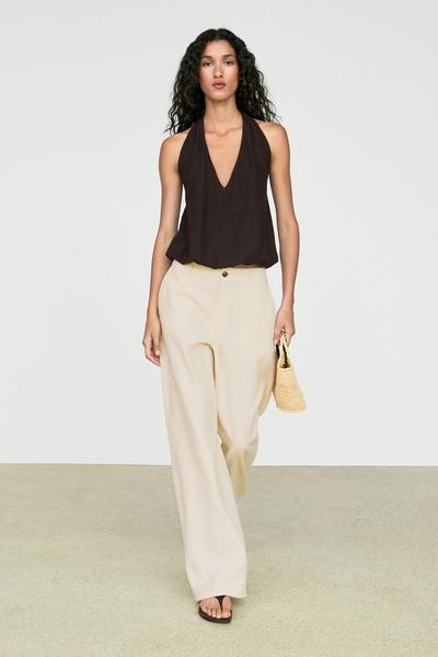 Massimo Dutti Брюки свободного кроя из льняной смеси