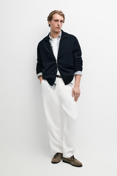 Massimo Dutti Вязаный кардиган из 100% хлопка