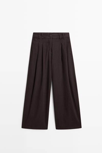 Massimo Dutti Джинсы с защипами и свободным кроем MASSIMO DUTTI купить с доставкой.