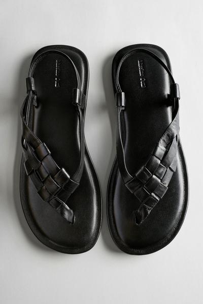 Massimo Dutti Плетеные кожаные сандалии купить с доставкой.