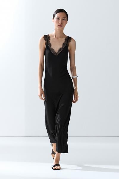 Massimo Dutti Миди-платье в стиле нижнего белья купить с доставкой.