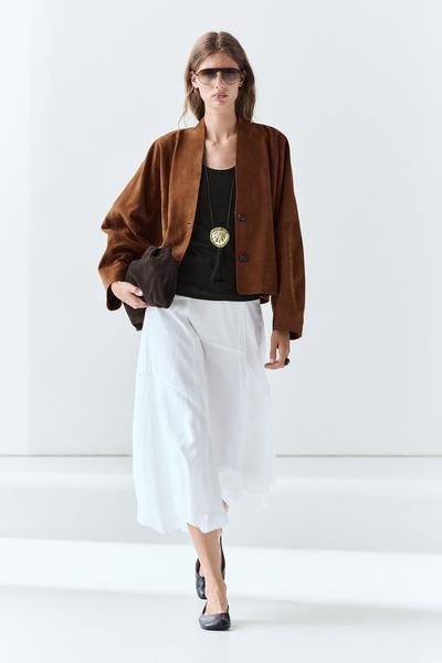Massimo Dutti Свободная миди-юбка с деталями панели