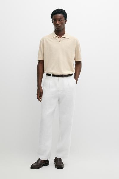 Massimo Dutti Поло из хлопкового и льняного смешанного материала купить с доставкой.