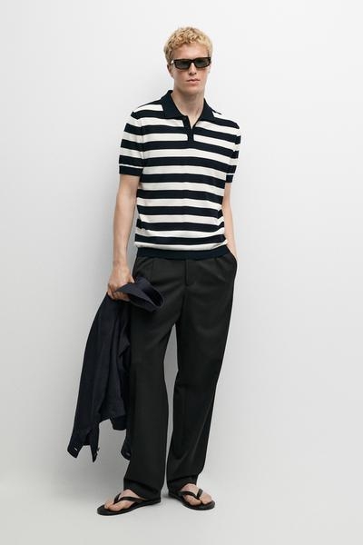 Massimo Dutti Поло из 100% хлопка в полоску купить с доставкой.