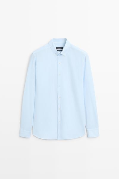 Massimo Dutti Рубашка в тонкую полоску из 100% хлопка