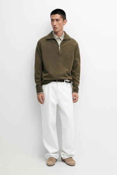 Вязаный свитер с высоким воротником и молнией massimo dutti