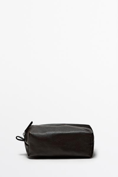 Massimo Dutti Несессер из кожи наппа с молнией