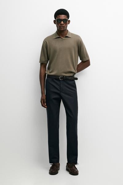 Massimo Dutti Поло из 100% хлопка с V-образным вырезом