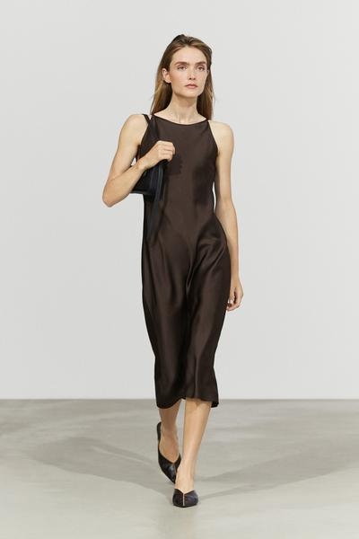 Massimo Dutti Миди-платье из атласа
