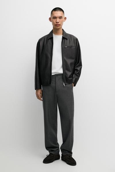 Massimo Dutti Кожаная куртка из наппы с деталями карманов купить с доставкой.