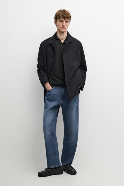 Massimo Dutti Длинное тренч-пальто с длинным воротником купить с доставкой.