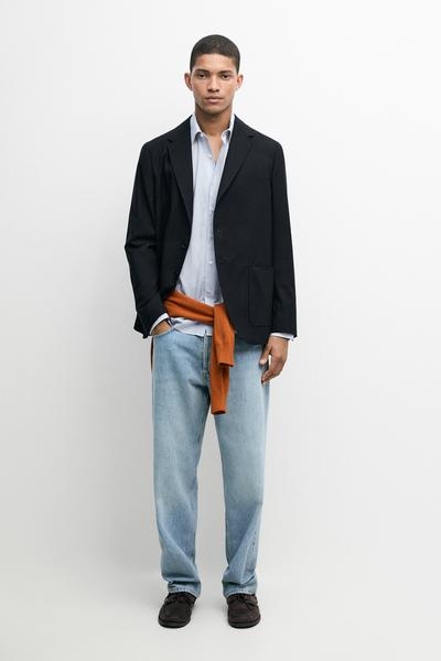 Massimo Dutti Текстурированный пиджак из прохладной шерсти
