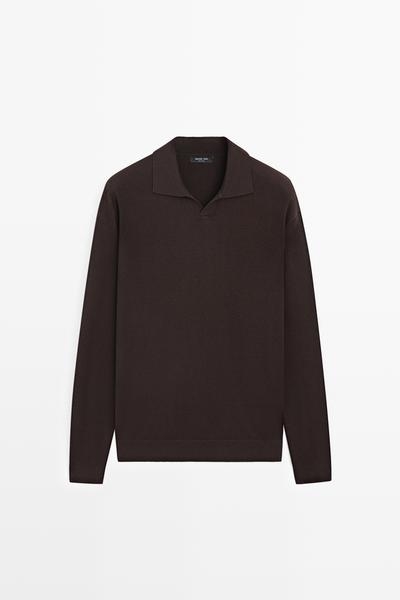 Massimo Dutti Вязаный свитер с воротником поло