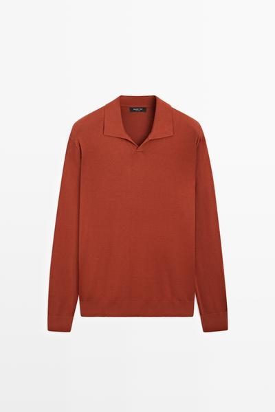 Massimo Dutti Вязаный свитер с воротником-поло