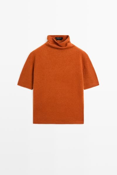 Massimo Dutti Короткий вязаный свитер с короткими рукавами из 100% шерсти купить с доставкой.
